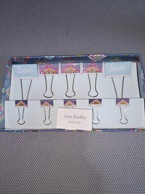 Vera Bradley 10 binder clips painted medallions